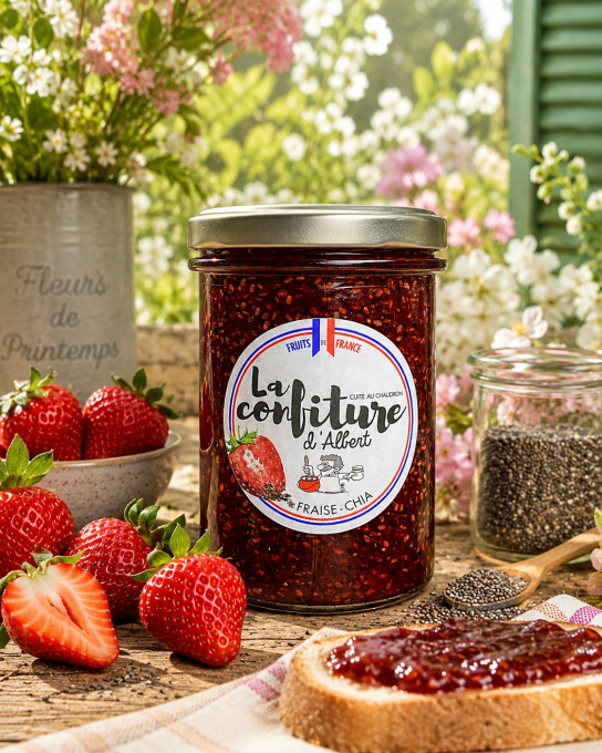 Confiture de Fraise et Graines de Chia