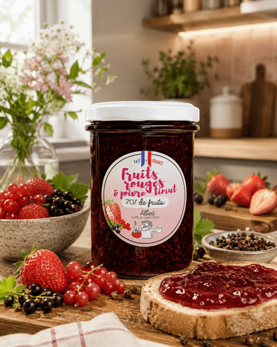 Confiture de Fruits Rouges et Poivre Timut